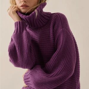 Cozy Purple Turtleneck Sweater